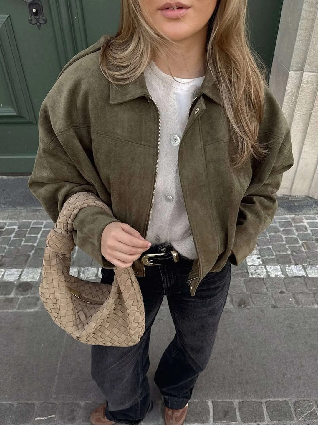Ondine Suede Bomber Jacket