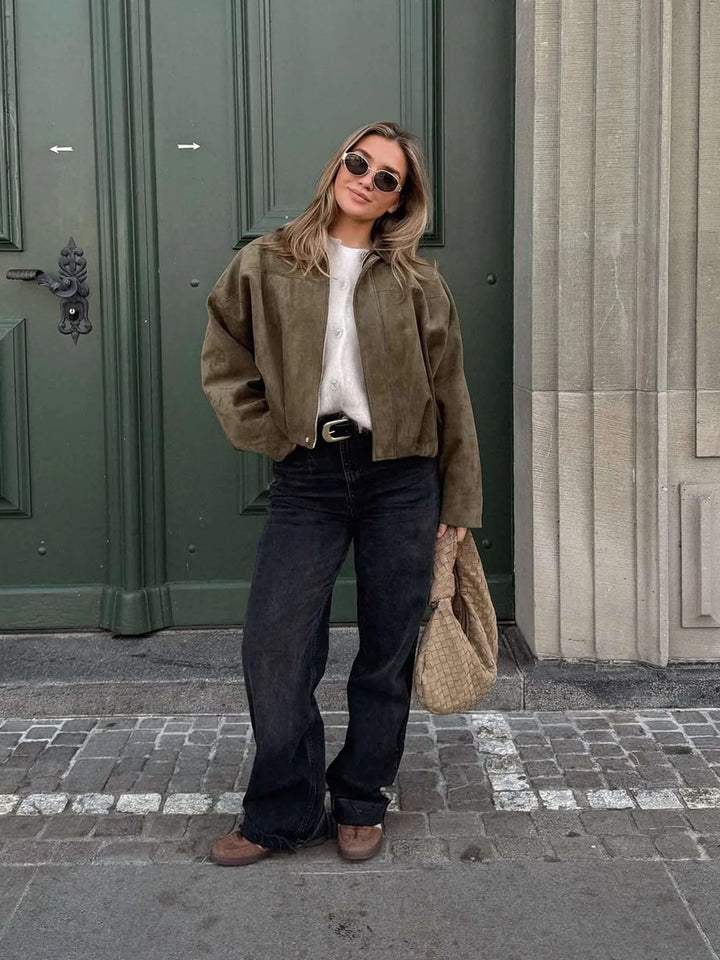Ondine Suede Bomber Jacket