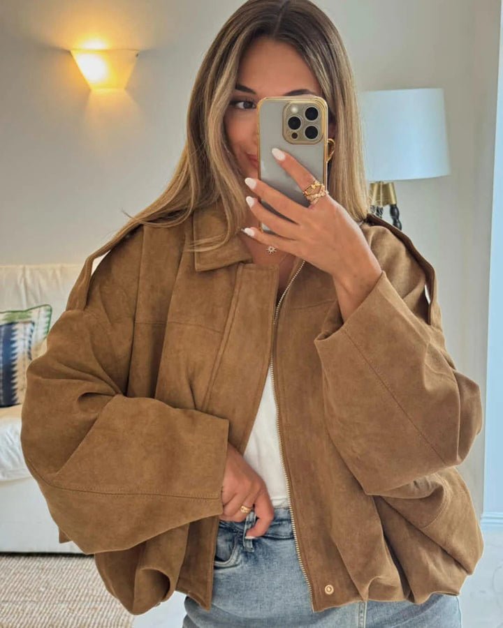 Ondine Suede Bomber Jacket
