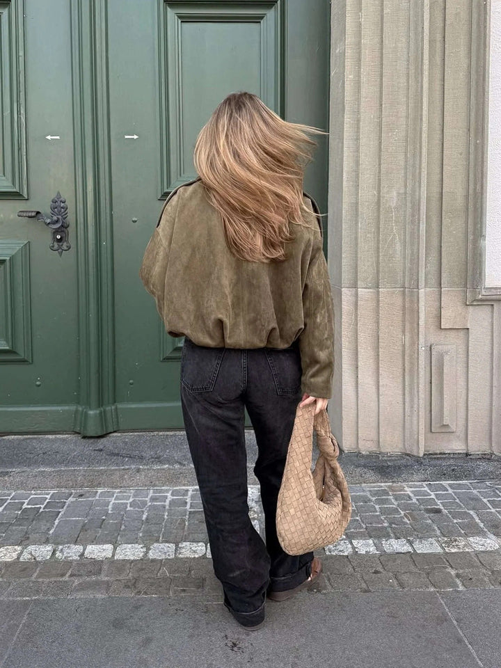Ondine Suede Bomber Jacket