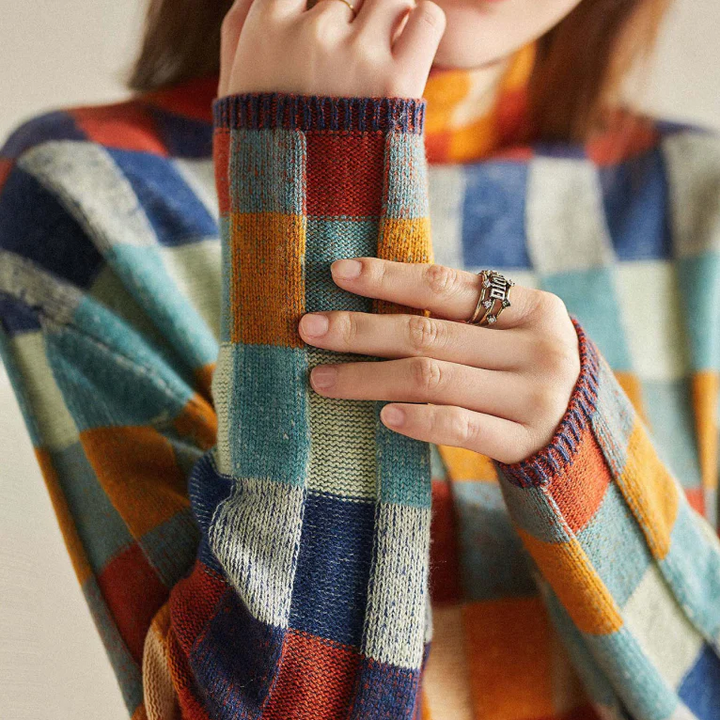 Isla Patchwork Turtleneck Sweater