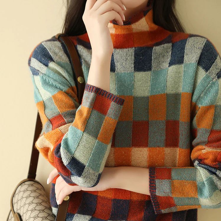 Isla Patchwork Turtleneck Sweater
