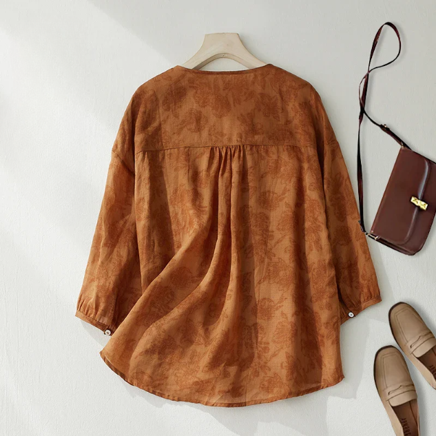 Avalom V-Neck Summer Linen Top