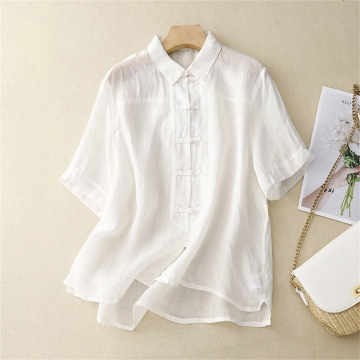 Madina Linen Summer Blouse