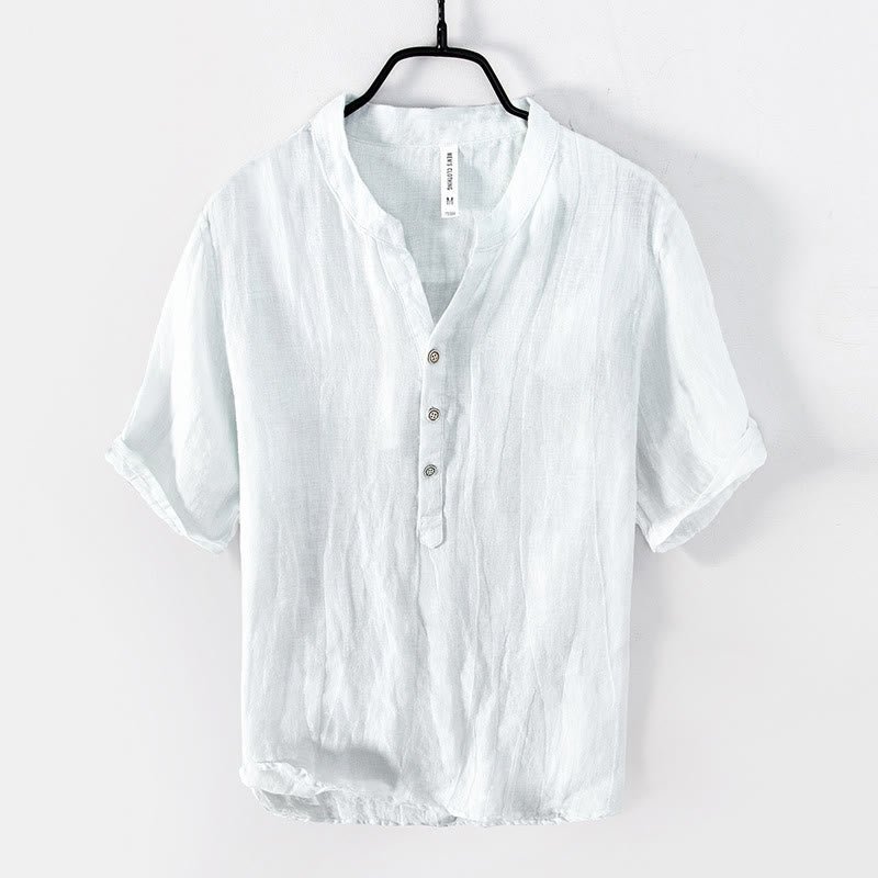 Malaga Half Button Stand Collar Shirt
