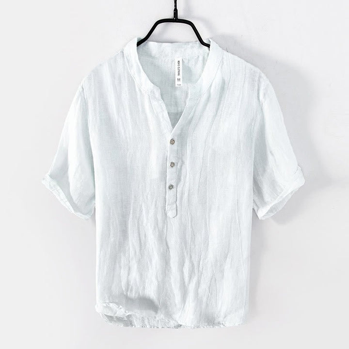 Malaga Half Button Stand Collar Shirt