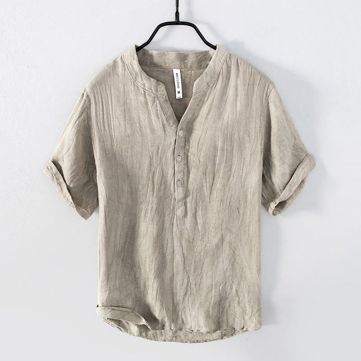 Malaga Half Button Stand Collar Shirt