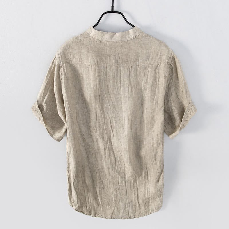 Malaga Half Button Stand Collar Shirt