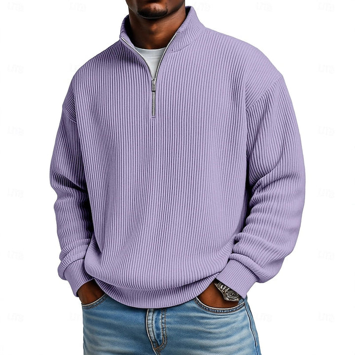 Ansel Ribbed Quarter-Zip Pullover