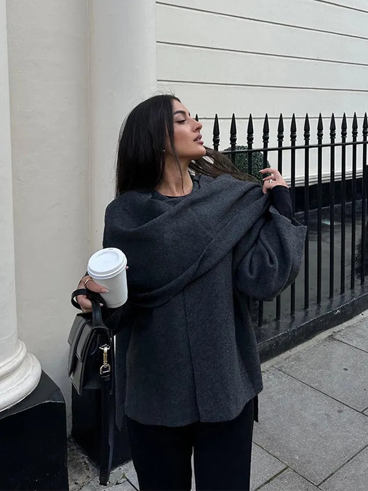 Marlow Asymmetrical Hem Poncho