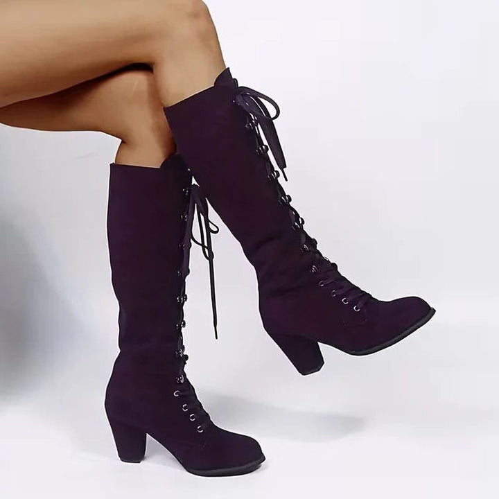 Alienor Lace Up Knee High Boots