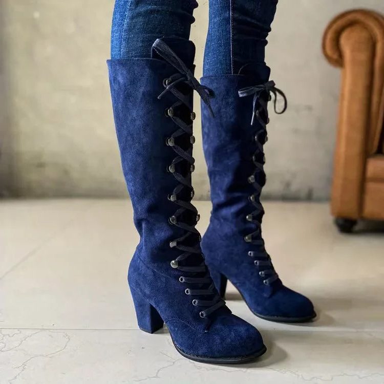 Alienor Lace Up Knee High Boots