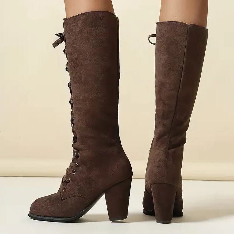 Alienor Lace Up Knee High Boots