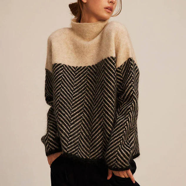 Aurora Herringbone Knit Sweater