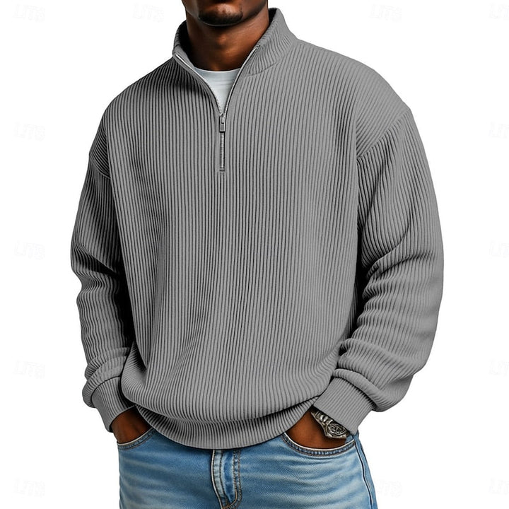 Ansel Ribbed Quarter-Zip Pullover