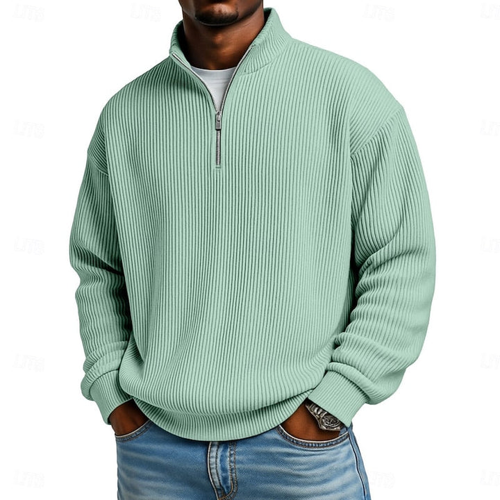 Ansel Ribbed Quarter-Zip Pullover