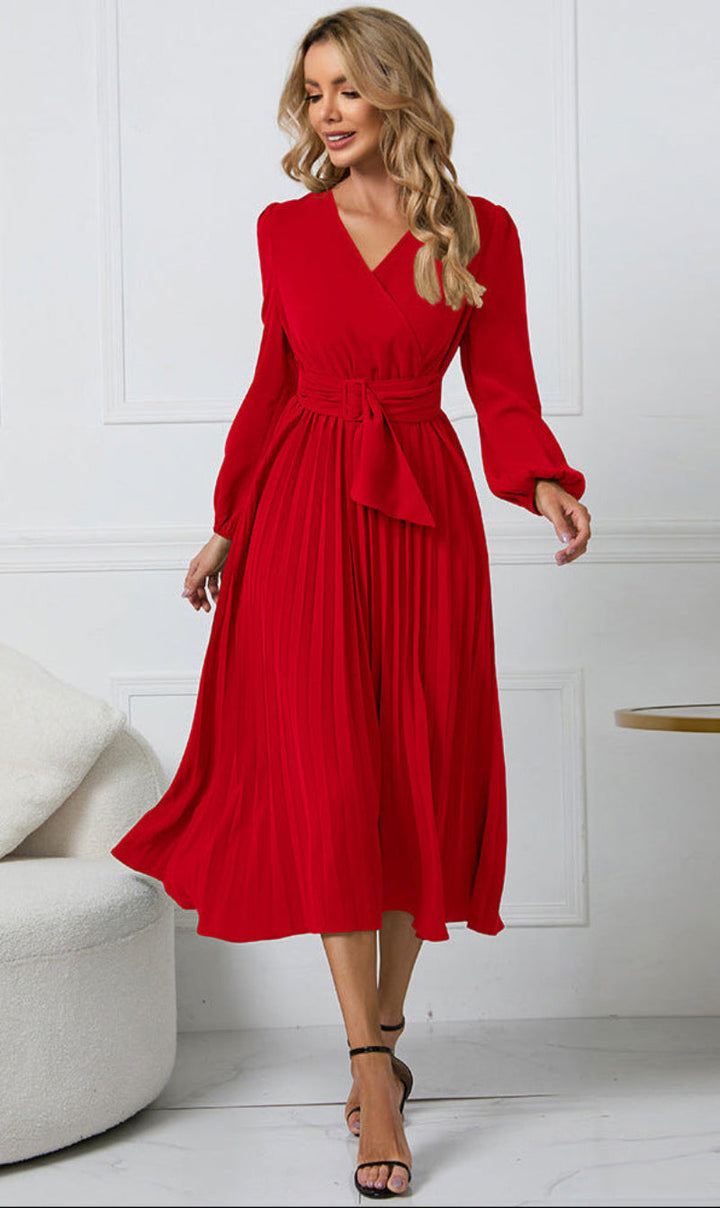 Allegra Long Sleeve Midi Wedding Guest Dress