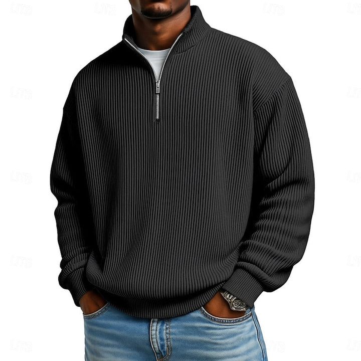 Ansel Ribbed Quarter-Zip Pullover